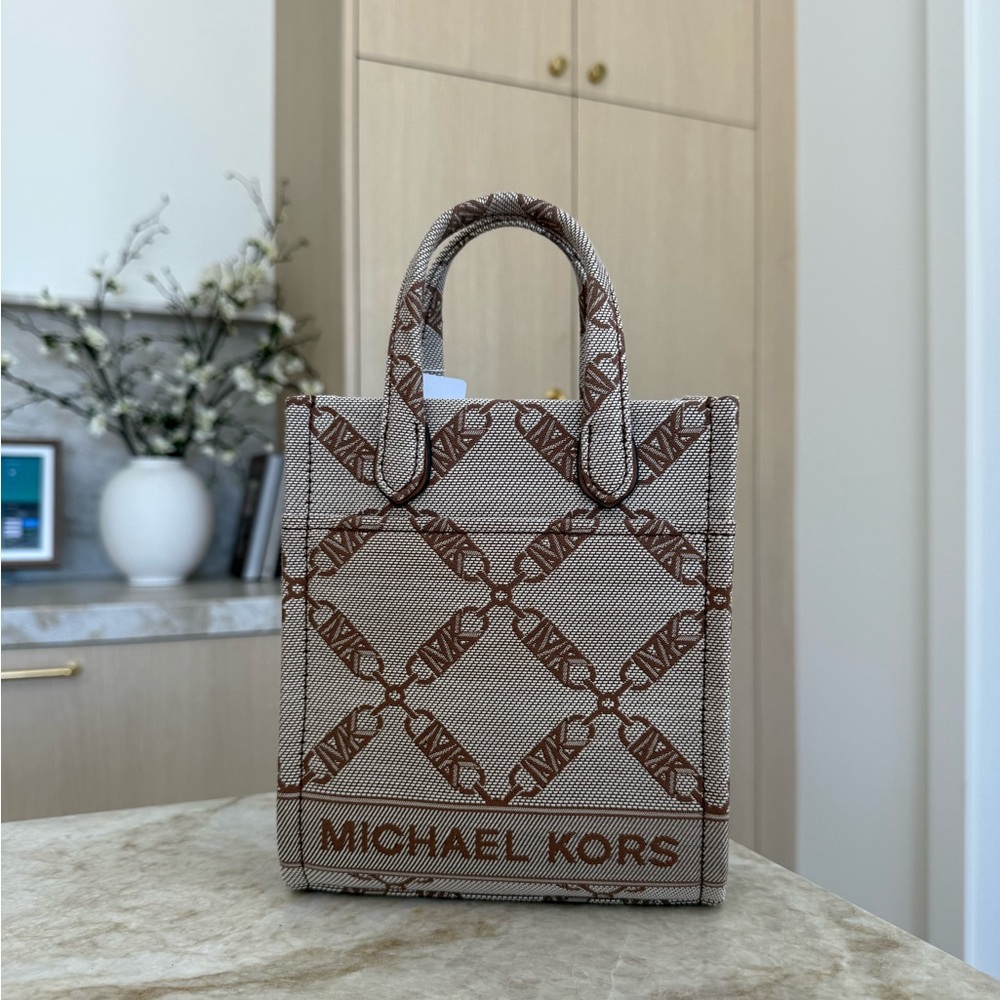 Michael Kors Brown and Cream Logo Tote